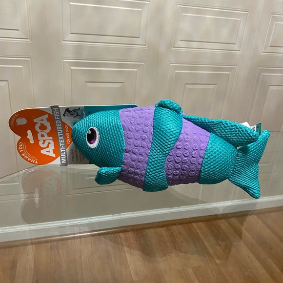- ASPCA Multi-Textured Fish Clinker & Squeaky Dog Toy 12” - Picture 3 of 7